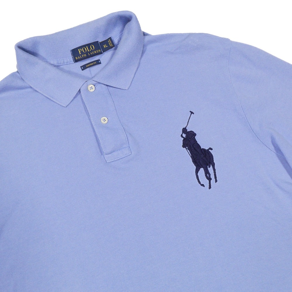 Polo by Ralph Lauren Light Blue Polo with Navy Pony Embroidery